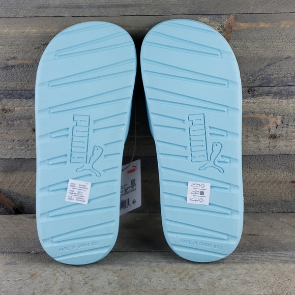 Puma Cool Cat Sport Slides Sandal Blue Glow Silver - Picture 5 of 9